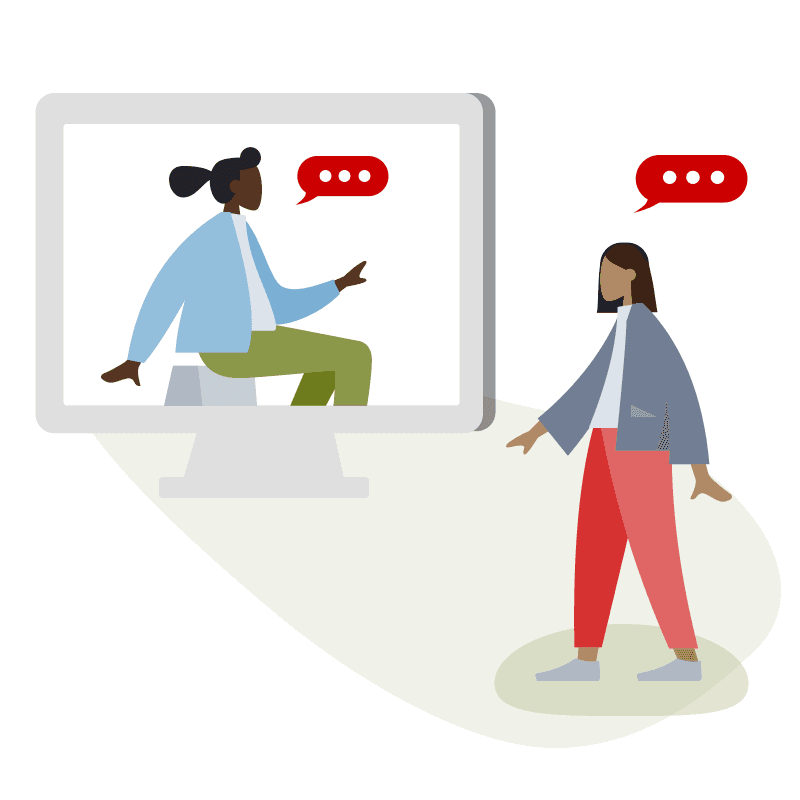 Illustration of two people having a conversation